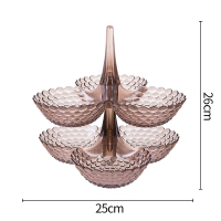 多层果盘家用客厅茶几水果盘个性创意干果盘叠加零食盘现代糖果盘 可叠加果盘(咖啡色)两层[店长推荐色]