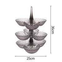 多层果盘家用客厅茶几水果盘个性创意干果盘叠加零食盘现代糖果盘 可叠加果盘(灰色)三层