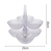多层果盘家用客厅茶几水果盘个性创意干果盘叠加零食盘现代糖果盘 可叠加果盘(透明)两层