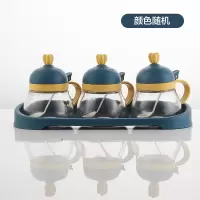 调料盒套装玻璃调料罐组合装油壶胡椒粉调味瓶盐罐调料罐子收纳盒 胡萝卜三组