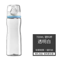 膳魔师(THERMOS)水杯便携式运动杯子夏日户外随手杯水壶 透明白