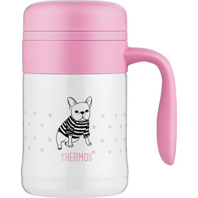 膳魔师(THERMOS)人气不锈钢办公保温杯泡茶杯咖啡杯TCMG-370 粉红色