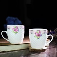 水杯家用套装陶瓷客厅杯子托盘烘焙精灵水具欧式凉水壶茶杯水壶 粉花边 单壶