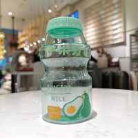 卡通可爱少女水杯韩版软妹ins烘焙精灵牛奶杯男女学生情侣茶杯酸奶杯 透明版牛油果480ml 杯子+杯刷+萝卜笔