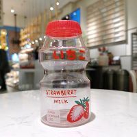 卡通可爱少女水杯韩版软妹ins烘焙精灵牛奶杯男女学生情侣茶杯酸奶杯 透明版草莓480ml 杯子+背带+萝卜笔