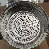 大蒸笼 加厚不锈钢蒸笼蒸格特烘焙精灵大蒸锅蒸屉 商用蒸笼家用蒸笼 3层加盖子底圈 40加厚圆孔