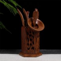 茶具六君子功夫茶具零配件烘焙精灵陶瓷茶筒白瓷茶道茶夹茶勺茶盘摆件套装 鸡翅木-六角