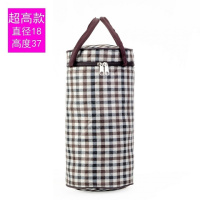 大中小号保温饭盒袋便当包烘焙精灵加厚圆形保温袋特大保冷饭桶袋 超高款18X37褐色格纹