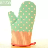 防烫加厚烤箱手套微波炉隔热手套烘焙精灵烤箱防烫手套厨房烘焙烤箱 蓝色圆点 一双(2只装)