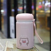 保温杯女学生韩版可爱少女心杯子烘焙精灵ins小巧不锈钢水杯茶杯 小号WOW猪保温杯280ml