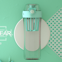 运动水杯果汁杯便携蛋白质烘焙精灵健身杯情侣成人随手杯子 摇摇杯—水嫩绿