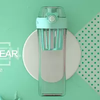 运动水杯果汁杯便携蛋白质烘焙精灵健身杯情侣成人随手杯子 摇摇杯—水嫩绿
