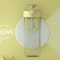 运动水杯果汁杯便携蛋白质烘焙精灵健身杯情侣成人随手杯子 摇摇杯—激情黄