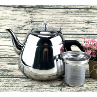 不锈钢拉丁壶带过滤网烘焙精灵餐厅咖啡加厚酒店水壶家用茶具饭店茶壶 加厚2.0L一品壶(带网)实装1.7L