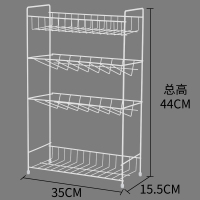 多层调味料架厨房置物架调料烘焙精灵架子放调味品台面储物架酱油瓶收纳架 四层白色款