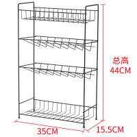 多层调味料架厨房置物架调料烘焙精灵架子放调味品台面储物架酱油瓶收纳架 四层黑色款