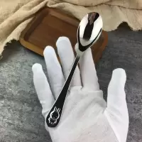 不锈钢儿童吃饭勺子宝宝喂饭烘焙精灵勺学吃训练勺卡通婴儿饭勺汤勺 [0123]大号(小兔)勺1支