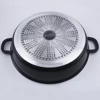 不粘锅煎锅炒锅复合底锅平底煎锅烘焙精灵双耳炒锅电磁炉厨具 双耳不粘煎锅32cm