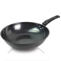铁锅珍珠不锈炒锅烘焙精灵熟铁无涂层炒菜锅明火专用32cm锅具 32cm不带盖子