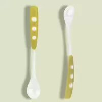 婴幼儿勺子烘焙精灵圆头长柄宝宝儿童餐具辅食汤勺吃饭 黄色(6M+)