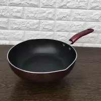 炒锅烘焙精灵不粘锅炒菜锅电磁炉烹饪锅炒煎两用平底锅锅具 30CM炒锅无带盖木铲+海绵
