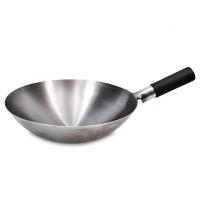 炒菜薄锅老式家用轻便烘焙精灵无涂层传统尖底圆底不粘大小燃气炒锅 36cm+搪瓷锅盖-150