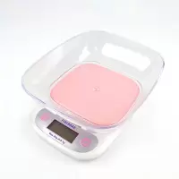 法焙客FB53404厨房电子秤 家用去皮带称重盘0.1g精度烘焙称量工具 粉色3kg