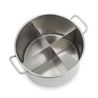 加厚不锈钢汤桶鸳鸯锅烘焙精灵三四酒店用品沙县小吃煮馄饨面多分格子 直径40*24高度加厚四格锅
