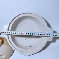 捡漏八九十年代库存宜兴老白泥手绘彩釉老式砂锅烘焙精灵煲汤煲仔饭零 3-4人份中号每只约2.2KG