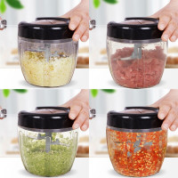 生姜大蒜粉碎机烘焙精灵搅拌葱打花生碎家用手动辣椒机器蒜泥器 手拉绞蒜 尊贵款:香槟金25秒绞碎3刀料理