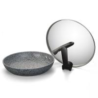 麦饭石平底锅不粘锅煎锅烘焙精灵燃气电磁炉炸锅煎饼牛排不沾锅具 黑色