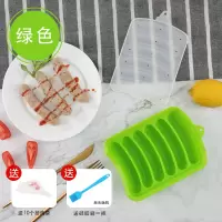 宝宝辅食香肠模具婴儿自制烘焙精灵火腿肉肠磨具家用DIY硅胶可蒸手工具 绿色「拍下送一体硅胶刷,挤肉袋10个」