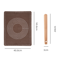 揉面垫擀面垫大号加厚硅胶烘焙烘焙精灵工具垫不粘和面板案板家用 硅胶垫+擀面杖