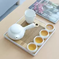 酒店茶具同款套装日式家用烘焙精灵现代侧把茶壶茶杯简约旅行功夫茶具 一壶4杯+茶盘+公道杯套装