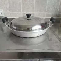 无铝吕平锅老式铝锅家用烘焙精灵锅铝涂层锅煎饼煎锅商用锅烙平底饼锅 口径36cm普通款3.2斤不锈钢盖