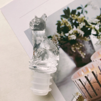 耐用硅胶动物酒塞红酒瓶烘焙精灵保鲜塞葡萄酒塞香槟塞 透明猫咪[单拍不发]