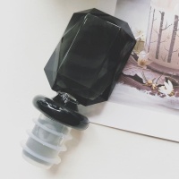 耐用硅胶动物酒塞红酒瓶烘焙精灵保鲜塞葡萄酒塞香槟塞 黑色菱形[单拍不发]