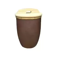 泥坊粗瓷水缸烘焙精灵杯瓮杯翁杯茶具手工复古小水缸怀旧茶杯粗陶 大+中+小+特小4只送木盖送茶巾
