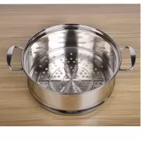 凹口蒸笼烘焙精灵笼屉加厚加高不锈钢蒸格蒸屉20cm-38cm多用锅蒸锅笼 20(钢把手)凹口蒸笼