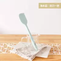 一体式硅胶刮刀烘焙精灵蛋糕刮板奶油小刷子油刷厨房做烘培工具套装 大刮刀一把(海水蓝)