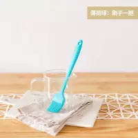 一体式硅胶刮刀烘焙精灵蛋糕刮板奶油小刷子油刷厨房做烘培工具套装 小刷子一把(薄荷绿)