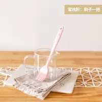 一体式硅胶刮刀烘焙精灵蛋糕刮板奶油小刷子油刷厨房做烘培工具套装 小刷子一把(蜜桃粉)