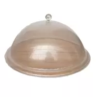 透明PC圆形菜盖食品烘焙精灵防尘保险盖汤碗餐具盖子面包点心食物罩子 14英寸