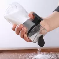 防漏按压式控盐瓶定量盐罐烘焙精灵调味罐撒盐器厨房玻璃限盐瓶调料盒计量 控盐瓶5g/次