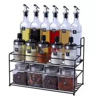 调料罐厨房调味料收纳盒烘焙精灵油盐酱醋壶调料瓶全套盐罐调味瓶罐套装 方油瓶6+兰蒂5+储物罐4+13架子
