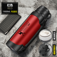 保温水壶大容量户外旅行水杯烘焙精灵男车载便携号不锈钢瓶 红色1900ml(升级款)