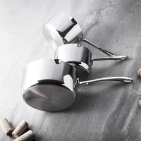 不锈钢小锅小奶锅热油烧油油烘焙精灵酱汁巧克力融化锅10cm14cm 迷你小锅10cm(单倒流口)