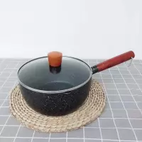 日式雪平锅不粘锅麦饭石色奶锅烘焙精灵辅食锅汤锅煮粥煲汤煎锅平底锅加厚 22cm雪花纹+盖
