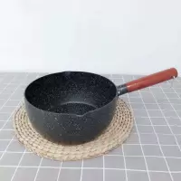 日式雪平锅不粘锅麦饭石色奶锅烘焙精灵辅食锅汤锅煮粥煲汤煎锅平底锅加厚 22cm雪花纹+蒸屉