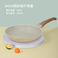 麦饭石平底锅不粘锅煎锅小牛排烘焙精灵煎饼锅煎蛋锅家用电磁炉专用早餐锅 24煎锅(无盖)